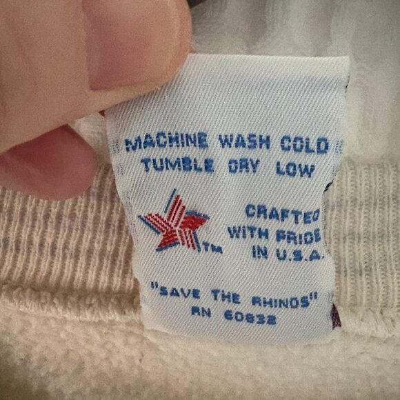 Vtg 90s Rugged Sweats cream cotton crewneck Alaska Denali sweatshirt men's XXL - Picture 4 of 6